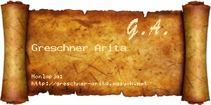 Greschner Arita névjegykártya